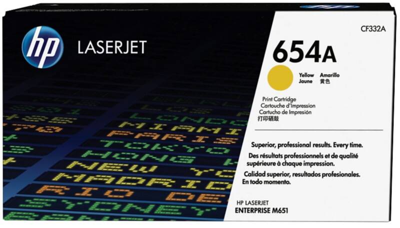 Toner HP 654A D'origine CF332A Jaune
