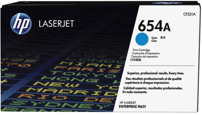 Toner HP 654A D'origine CF331A Cyan