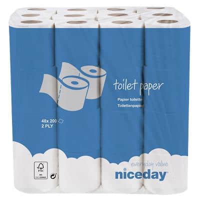 Papier toilette Niceday Standard 2 épaisseurs 6784519 48 Rouleaux de 200 Feuilles