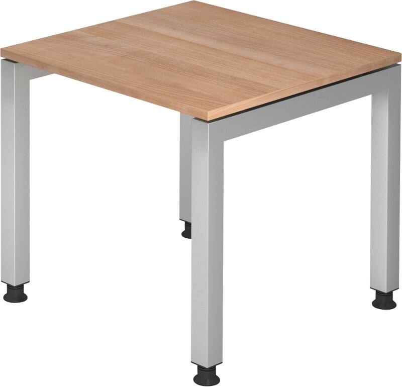 Hammerbacher J Series VJS Hoogteverstelbaar Bureau Rechthoekig Walnoot 4 metalen poten 800 (B) x 800 (D) x 760 (H) mm Spaanplaat, Staal