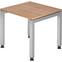 Hammerbacher J series Bureau In hoogte verstelbaar Rechthoekig Hout Walnoot, zilver 4 poten 800 x 680 mm