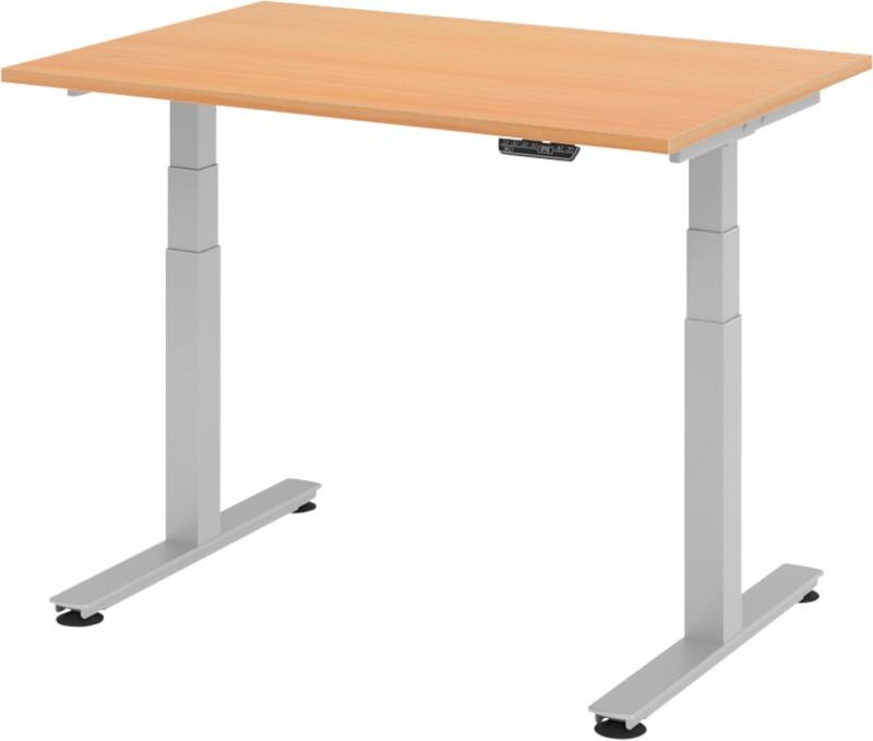 Bureau assis-debout Hacmerbacher Ergonomic Aktiv XDSM 12/6/S Imitation hêtre 120 x 80 x 63,5 cm