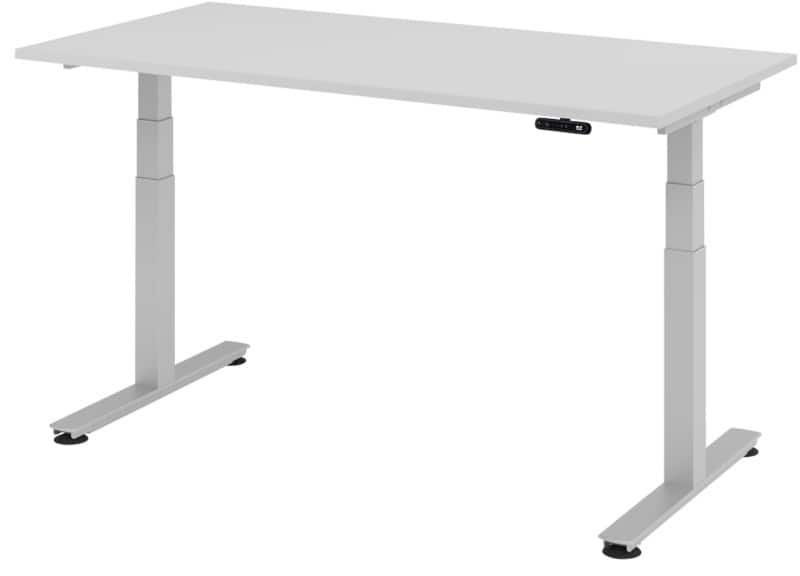 Bureau assis-debout Hacmerbacher Egonomic Aktiv XDSM 16/5/S Gris clair 160 x 80 x 63,5 cm
