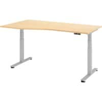 Bureau assis-debout Hacmerbacher Ergonomic Aktiv XDSM 19/3/S Imitation érable 180 x 80 x 63,5 cm