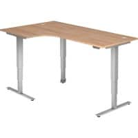 Bureau assis-debout Hacmerbacher Ergonomic Aktiv XDSM 82/N/S Imitation noyer 200 x 120 x 63,5 cm