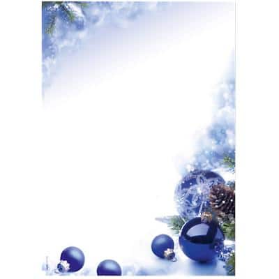 Papier à lettre de Noël Sigel Blue Harmony 90 g/m² 21 x 29,7 cm A4 Blanc, bleu 100 Feuilles