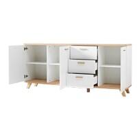 GERMANIA dressoir Oslo laden wit, eiken 1.920 x 400 x 850 mm