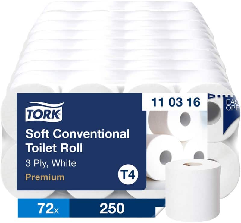 Papier toilette Premium Tork T4 3 épaisseurs 110316 72 Rouleaux de 250 Feuilles
