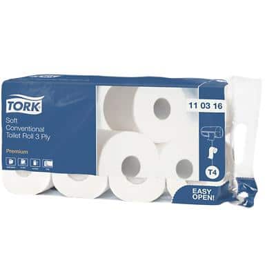 Papier toilette Premium Tork T4 3 épaisseurs 72 Rouleaux de 250 Feuilles