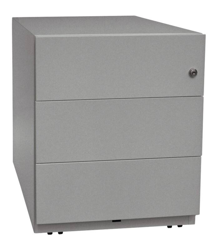 Module à tiroirs Bisley 3 Tiroirs tiroirs 420 x 565 x 495 mm Argenté