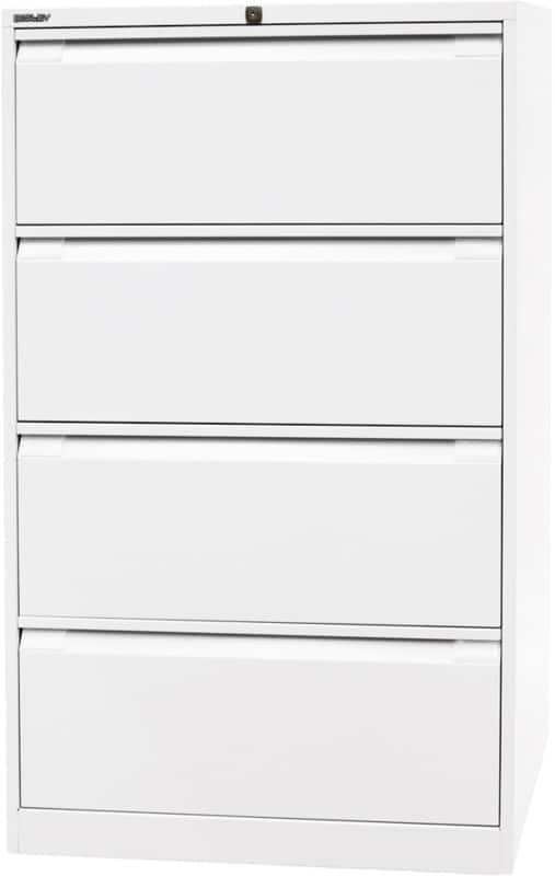 Armoire de classement Bisley Acier 4 Tiroirs Verrouillable 800 x 622 x 1321 mm Blanc signalisation