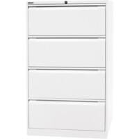 Armoire de classement Bisley Acier 4 Tiroirs Verrouillable 800 x 622 x 1321 mm Blanc signalisation