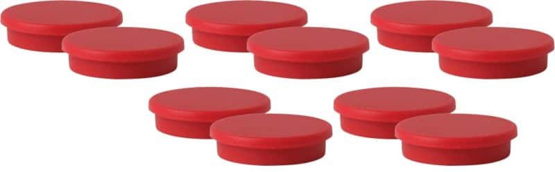 Viking Whiteboard-magneten Rood 2 kg draagkracht 30 mm 10 Stuks