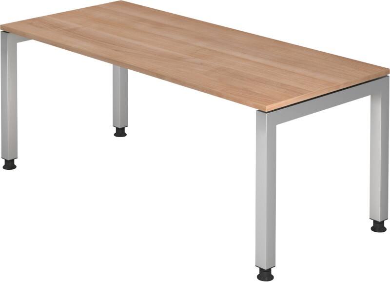 Hammerbacher J Series VJS Hoogteverstelbaar Bureau Rechthoekig Walnoot 4 metalen poten 1,800 (B) x 800 (D) x 760 (H) mm Spaanplaat, Staal