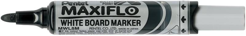 Pentel Maxiflo Niet-permanent Whiteboard-marker Zwart Medium Ronde punt 2 - 6 mm