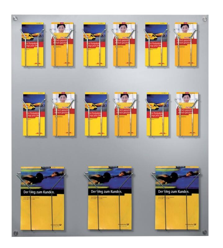 Porte-brochures mural Focus A4 Kerkmann Montage mural Argenté 6201 75 x 6,5 x 100 cm