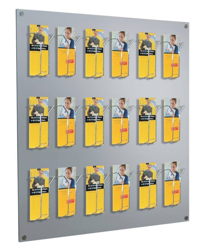 Présentoir à brochures Focus DL Kerkmann Montage mural Argenté 6203 75 x 6,5 x 100 cm