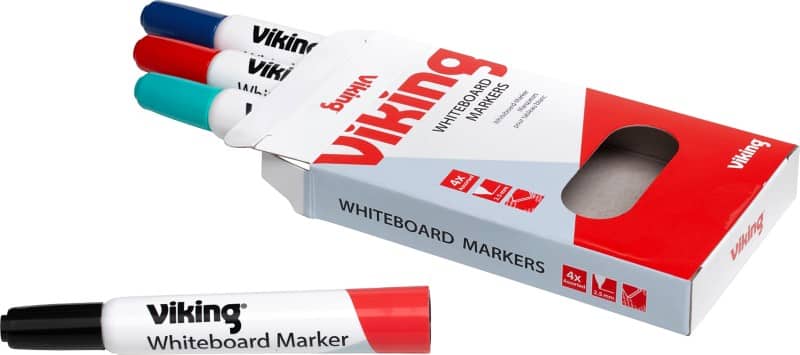 Marqueur pour tableau blanc Viking WBM2,5 Non permanent Assortiment Moyen Ogive 1 - 2,5 mm 4 Unités