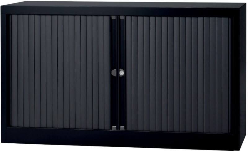 Armoire à portes coulissantes Bisley 1 Étagère Verrouillable 1200 x 430 x 695 mm Noir