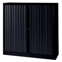 Armoire basse à portes rideaux Bisley EuroTambours Plus Noir 1200 x 430 x 1181 mm