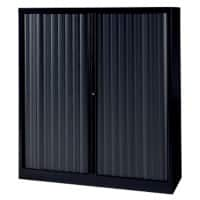 Armoire basse à portes rideaux Bisley EuroTambours Plus Noir 1200 x 430 x 1330 mm