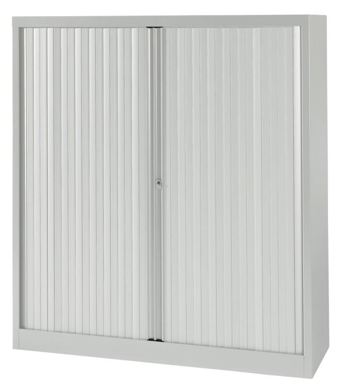 Bisley Roldeurkast Kunststof, metaal 3 Planken Afsluitbaar 1.200 x 430 x 1.330 mm Grijs