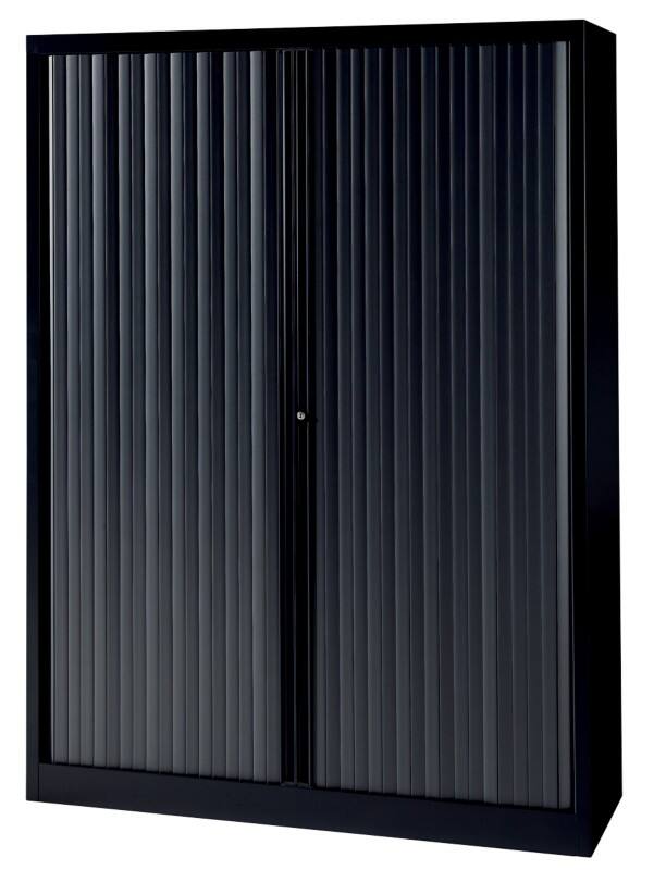 Bisley Roldeurkast Kunststof, metaal 3 Planken Afsluitbaar 1.200 x 430 x 1.637 mm Zwart