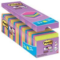 Post-it Super Sticky Notes 76 x 76 mm Neon Kleuren 90 Vellen Voordeelpak 21 + 3 GRATIS