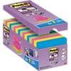 Z-Notes Super Sticky Post-it 76mm x 76mm Assortiment 90 Feuilles Pack économique 14 blocs + 2 GRATUITS