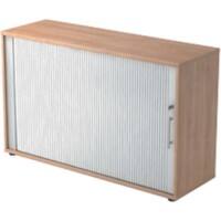 Armoire à portes rideaux Hammerbacher 1732S/N/S/RE Argenté, brun 1200 x 400 x 748 mm