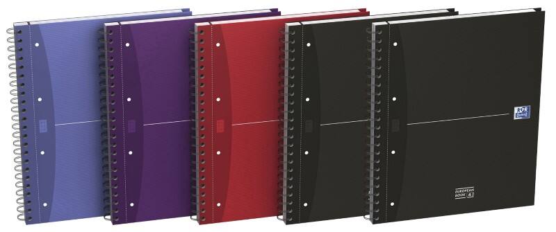 OXFORD Office Essentials Schrijfblok A4+ Geruit Spiraal gebonden Karton Kleurenassortiment Geperforeerd 240 Pagina's 5 Stuks à 120 Vellen