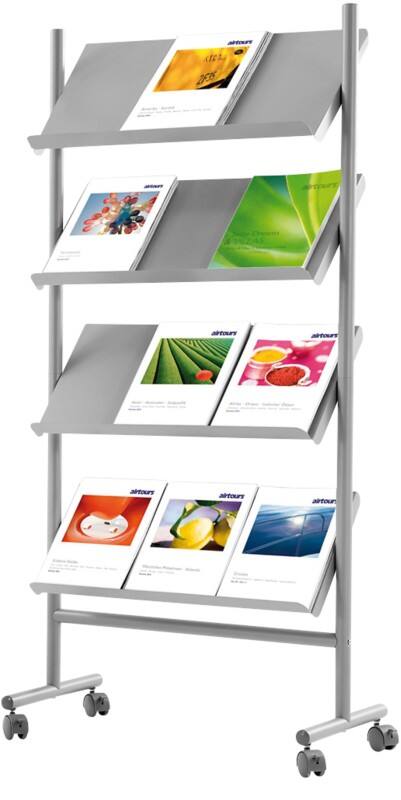 Porte-brochures Kerkmann Praktika A4 Argenté 3463 720 (L) x 350 (P) x 1550 (H) mm