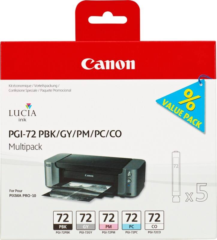 Canon PGI-72P Origineel Inktcartridge Foto zwart, grijs, foto cyaan, foto magenta Multipack 5 Stuks