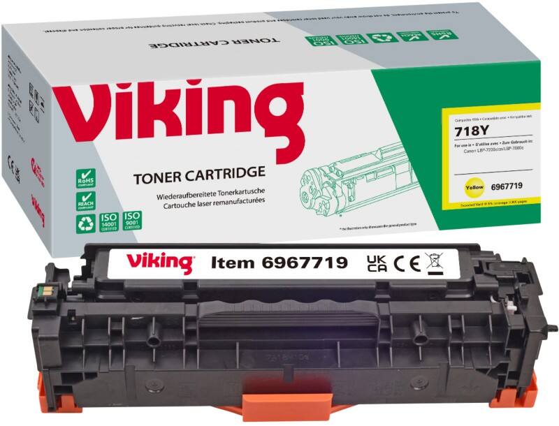 Viking 718 compatibele Canon tonercartridge geel