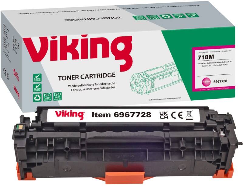 Viking 718 compatibele Canon tonercartridge magenta