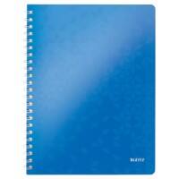 Leitz WOW notitieboek A4 vierkant, met PP kaft 46380036 160 Pagina's 80 vellen Blauw