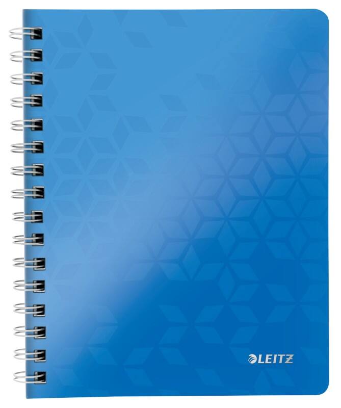 Leitz WOW Notebook A5 quadrillé, relié par fil avec couverture en PP 46410036 160 pages 80 feuilles Bleu