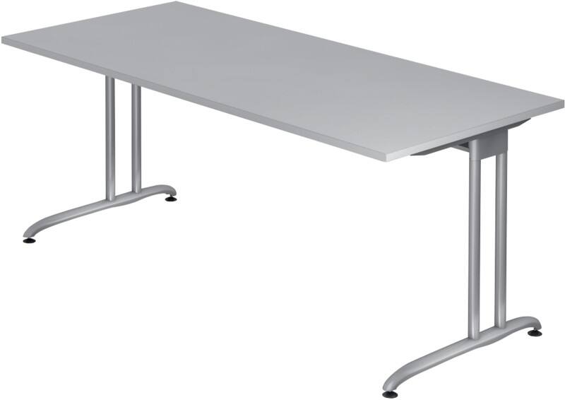 Bureau Hammerbacher B-Serie VBS Gris C-Pied 1800 (L) x 800 (P) x 740 (H) mm Acier, Aggloméré