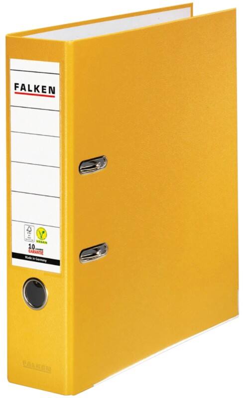 Falken PP-Color Breed Ordner A4 80 mm Geel 2 Ringen Kunststof