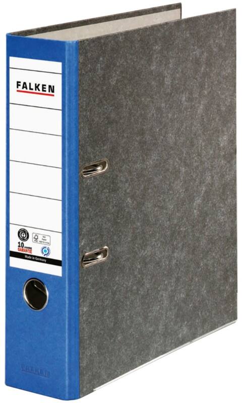 Falken Breed Classeur A4 80 mm Blauw 2 Ringen 80024607 Karton Wolkenmarmer