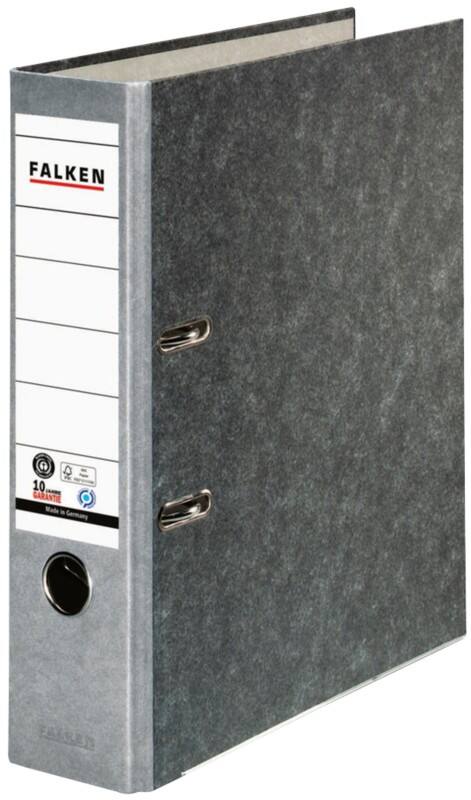 Falken Breed Classeur A4 80 mm Grijs 2 Ringen 10311975 Karton Wolkenmarmer