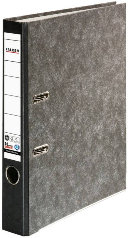 Classeur à levier Falken Étroit A4 50 mm Noir 2 Anneaux S50 Carton Effet Marbre