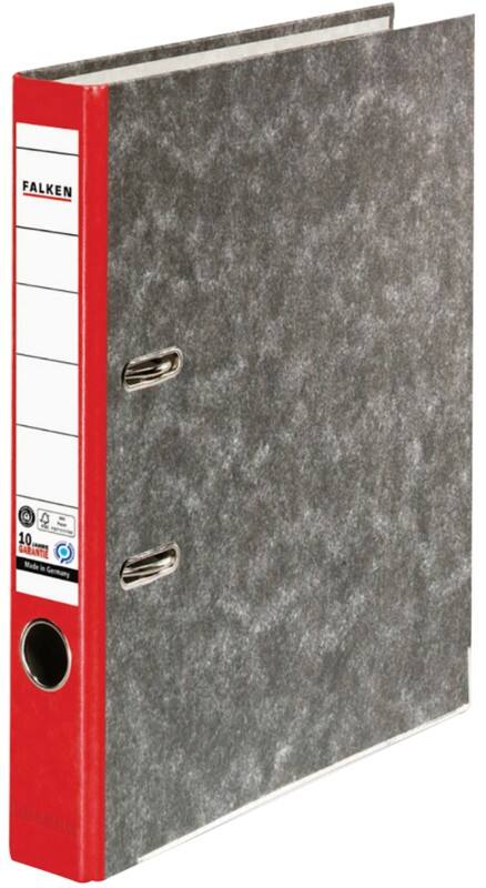Classeur à levier Falken Étroit A4 50 mm Rouge 2 Anneaux S50 Carton Effet Marbre