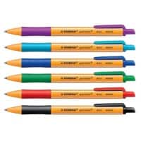 Stylo-bille STABILO Rétractable Assortiment 0.5 mm Moyenne Rechargeable Recycled 6 Unités