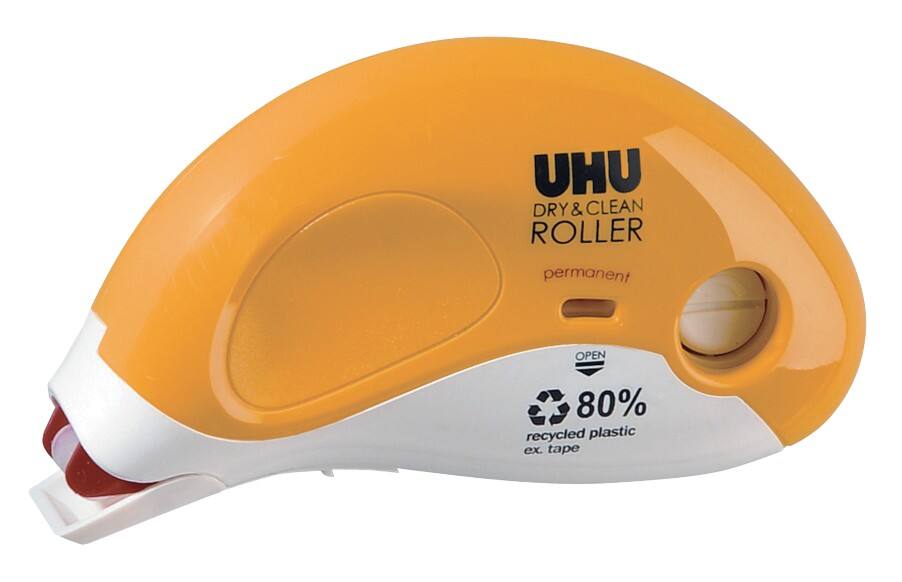 Roller de colle UHU Dry & Clean 0,84 x 0,84 cm Jaune 14 m
