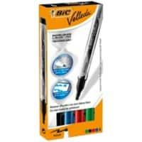 BIC Velleda Whiteboardmarker Extra Breed Ronde Punt Kleurenassortiment 4 Stuks