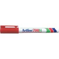 Marqueur permanent Artline 700 Pointe biseautée 0,7 mm Rouge Rechargeable