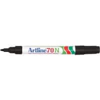 Marqueur permanent Artline 70 Fin Pointe biseautée 1,5 mm Noir Rechargeable Résistant à l'eau