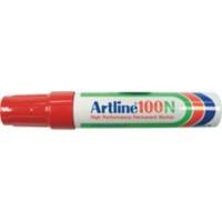 Marqueur permanent Artline 100 Pointe biseautée 2 - 5 mm Rouge Rechargeable