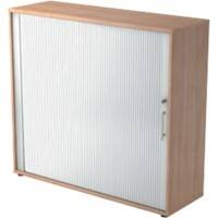 Armoire à portes rideaux Hammerbacher Matrix Aggloméré, Résine de mélamine 2 Étagères Verrouillable 1200 x 400 x 1100 mm Argenté, brun